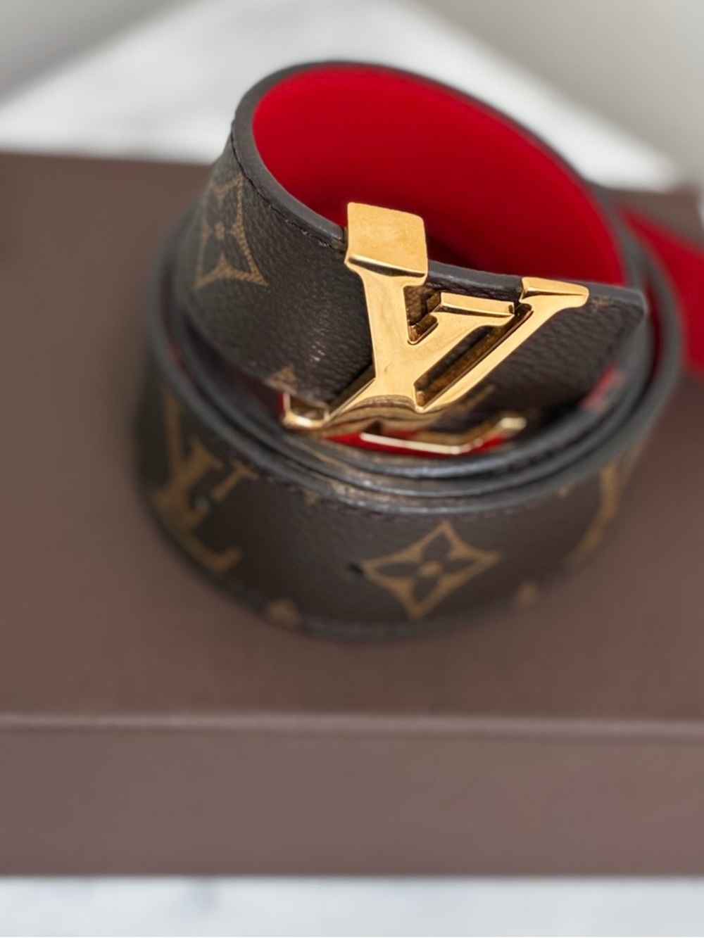 LOUIS VUITTON Monogram 30mm LV Initiales Reversible Belt - Picture 3 of 9